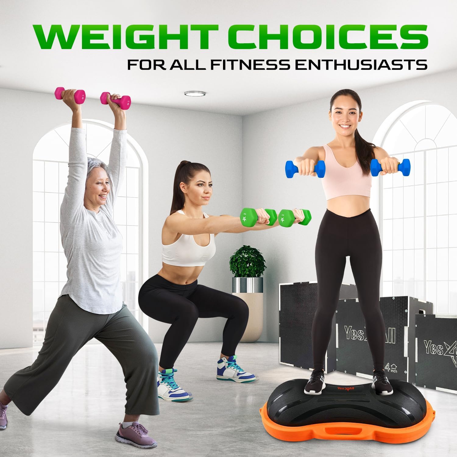 Thumbnail 5 de Yes4All set manubri palestra in neoprene esagonali con impugnatura ergonomica (coppia)