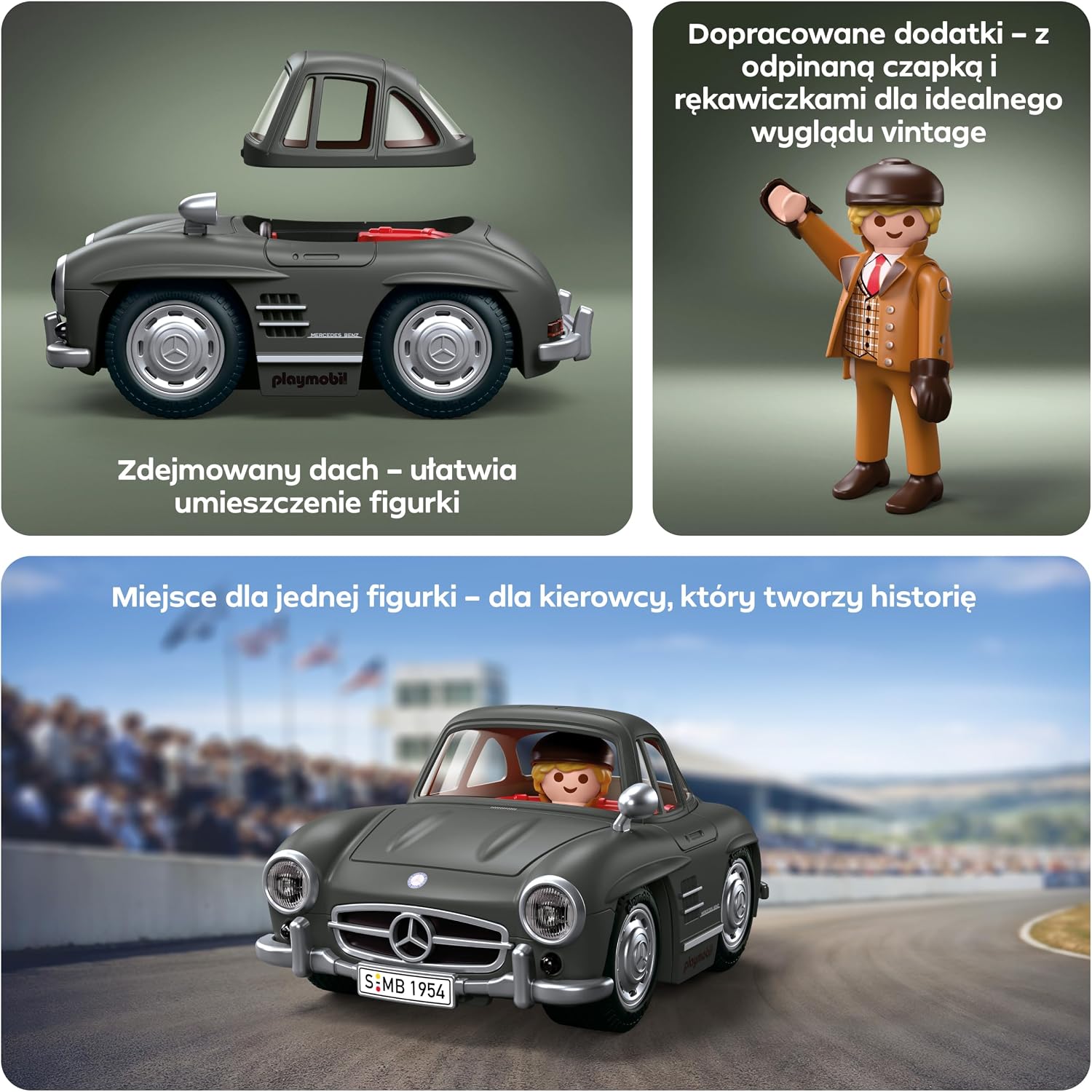 Detalle 2 de PLAYMOBIL 72238 Mercedes-Benz 300 SL – samochód kolekcjonerski z figurką