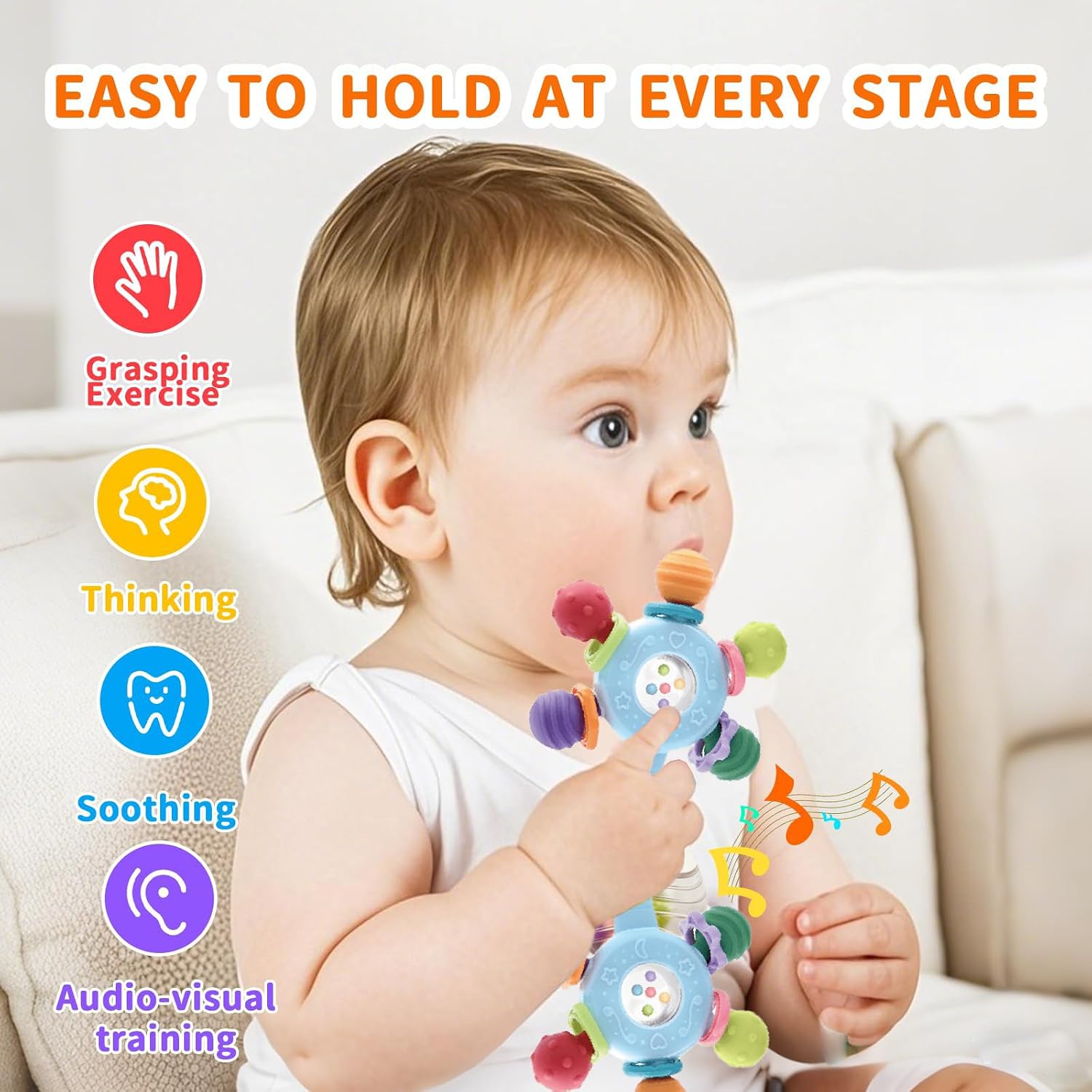 Thumbnail 5 de Goorder Sensory Rattle Toys: High-Contrast 3-in-1 Teether for Baby Development