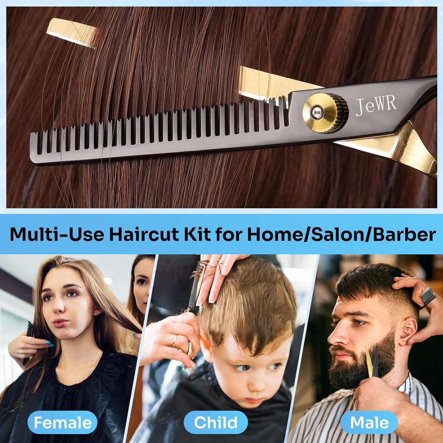 Detalle 2 de Hairdressing Scissors Set: Thinning Kit 15 Pcs ✂