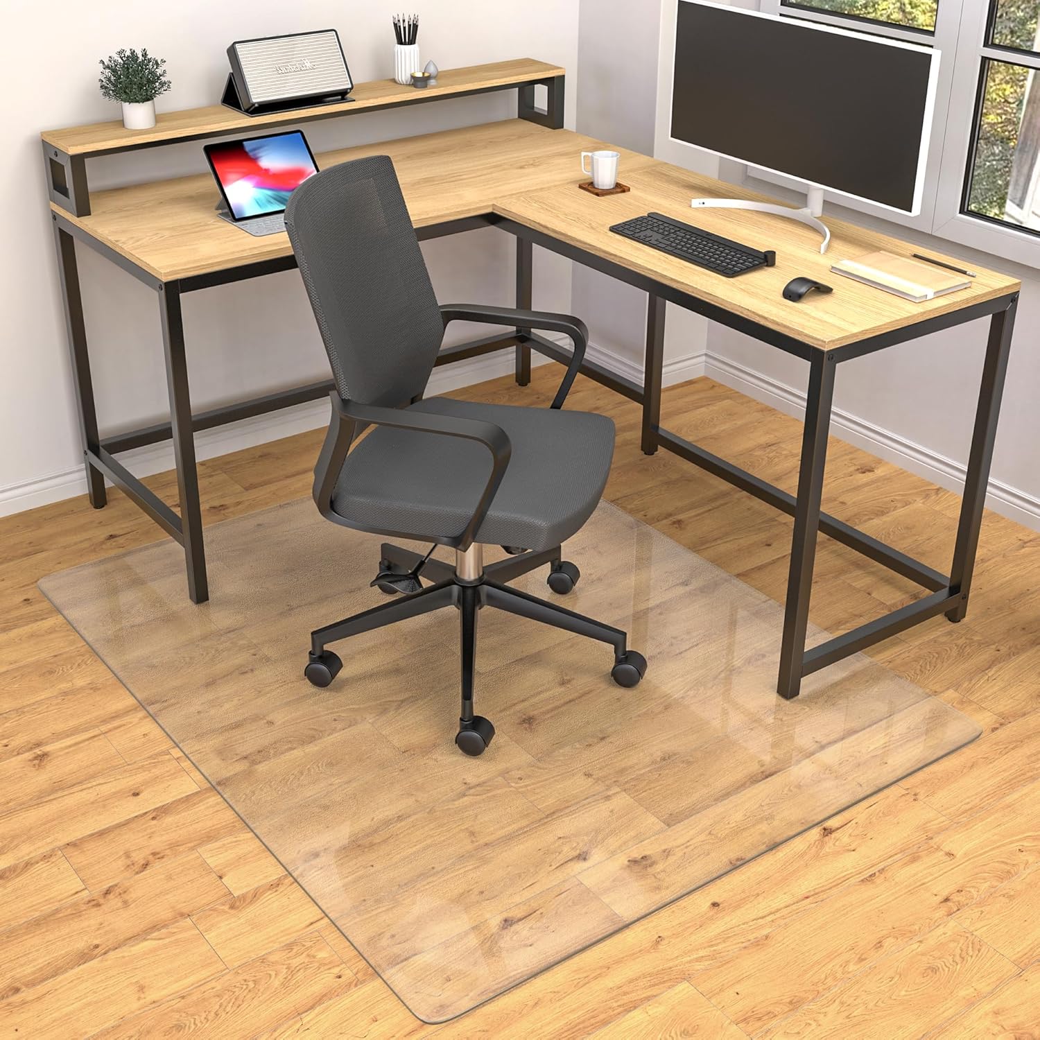 Detalle de LeapYouth 90x120 cm Office Chair Mat for Hard Floors