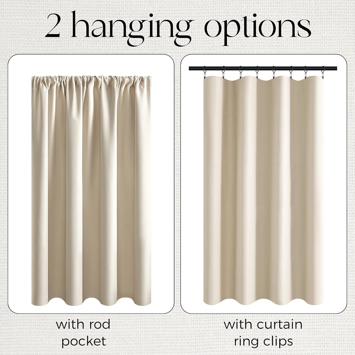 Detalle de CUTEWIND rideaux occultants 60x90 cm beige
