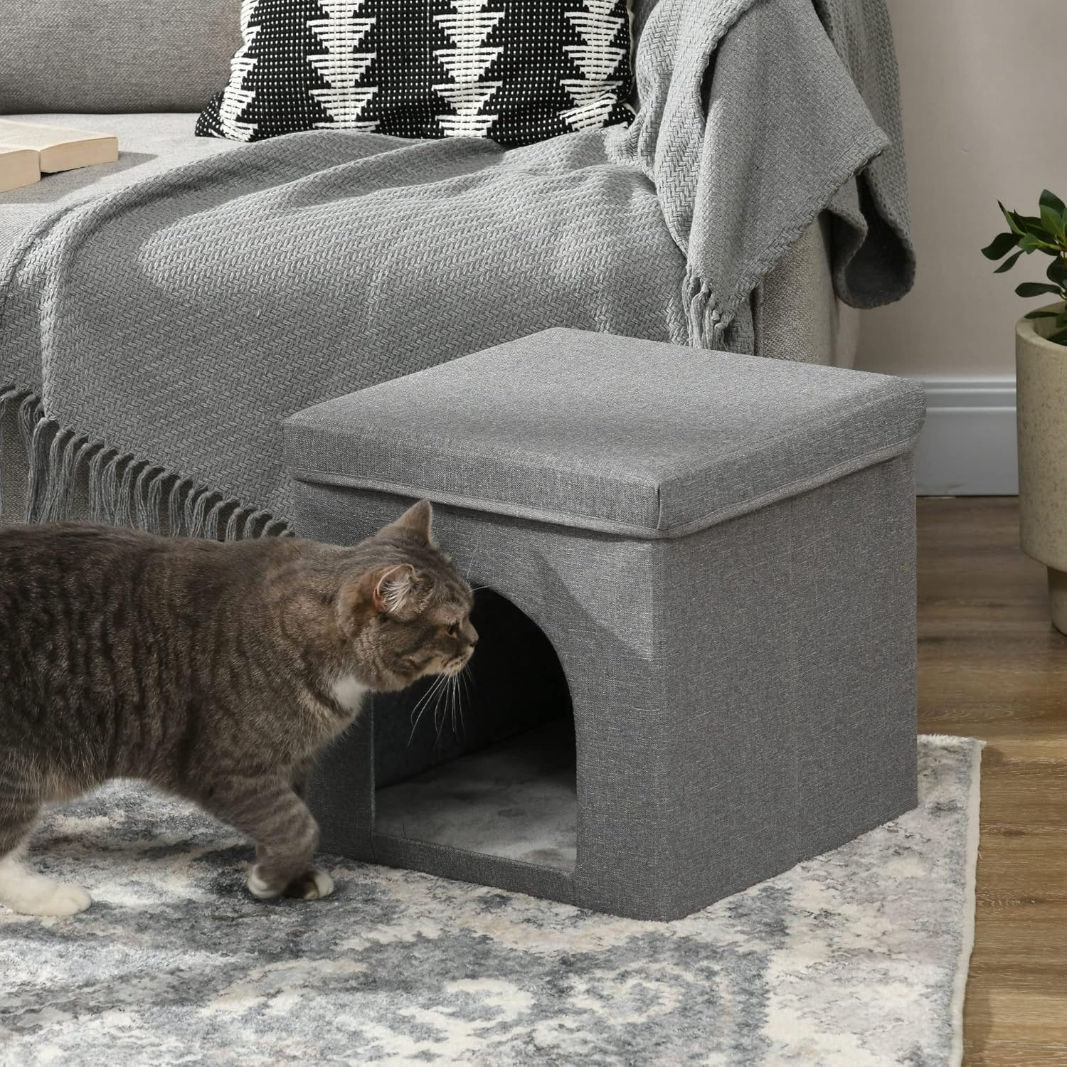 Detalle 2 de PawHut Casa para Gatos Cama Casita 36,5 cm