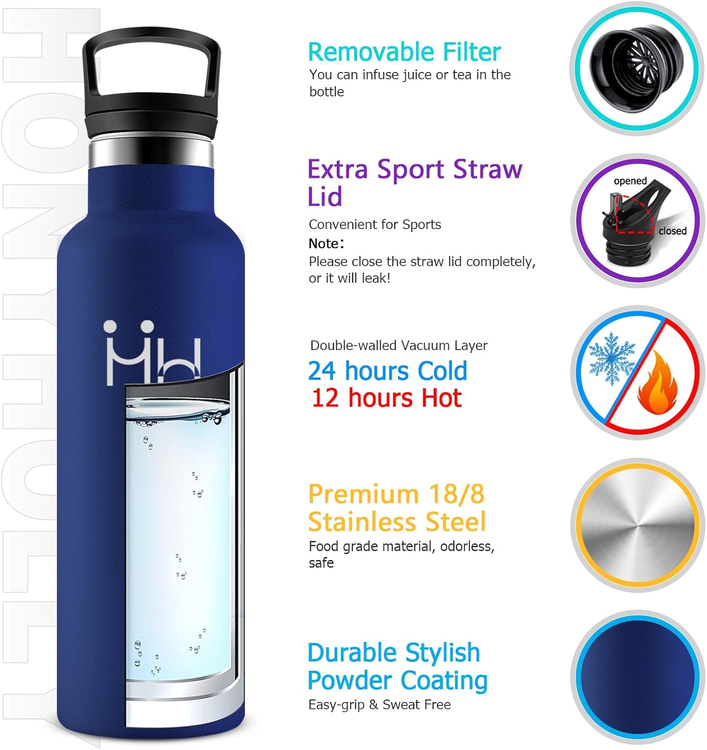 Thumbnail 1 de JAPORIA 500ml botella térmica con pajita