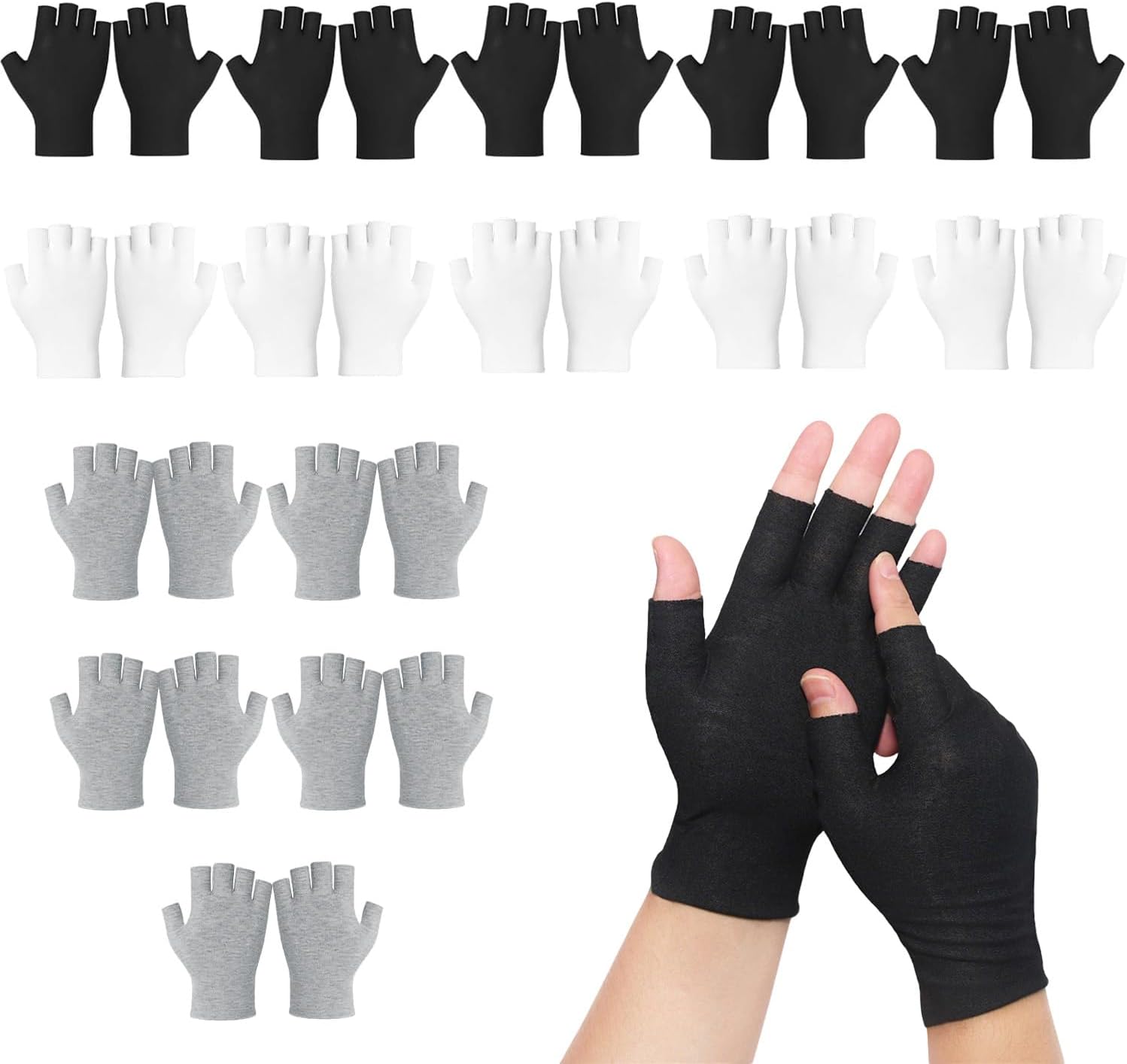 Detalle de 12 Pairs White Cotton Gloves - Moisturising, Stretchable & Breathable XL Size