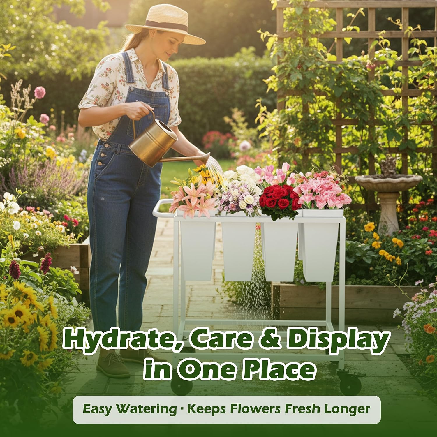 Detalle de Verssure Flower Display Cart, 8 Buckets