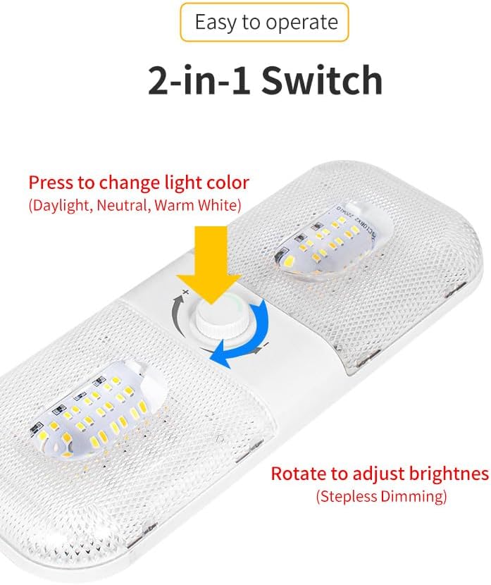 Detalle 2 de ANYPOWK A-2 12V LED RV Lights, Dimmable, 3 Colour Temperatures, 4-Pack
