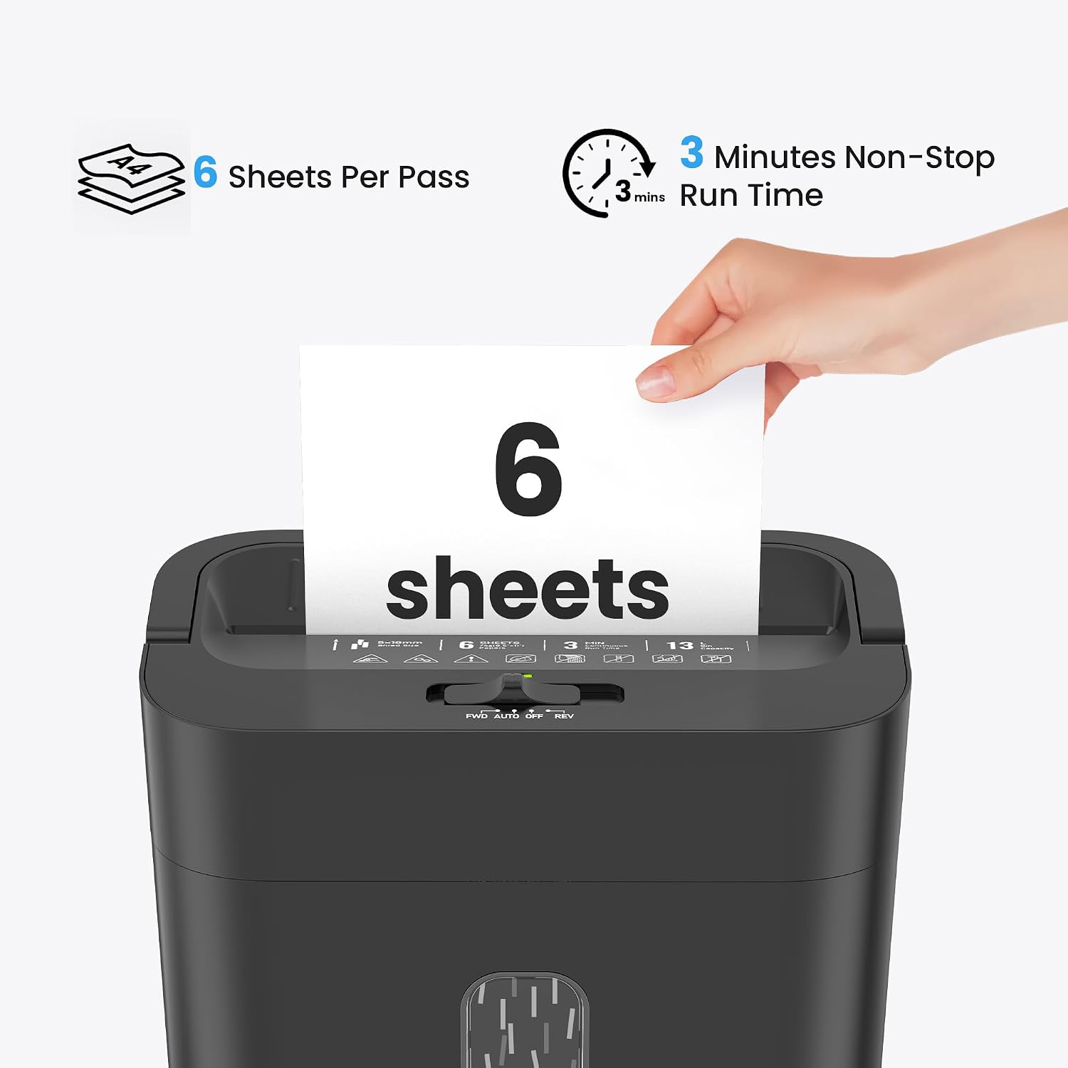 Detalle 2 de Locksworth AZ1692VC 6-Sheet Cross-Cut Shredder, P-4, 3.43-Gallon Bin