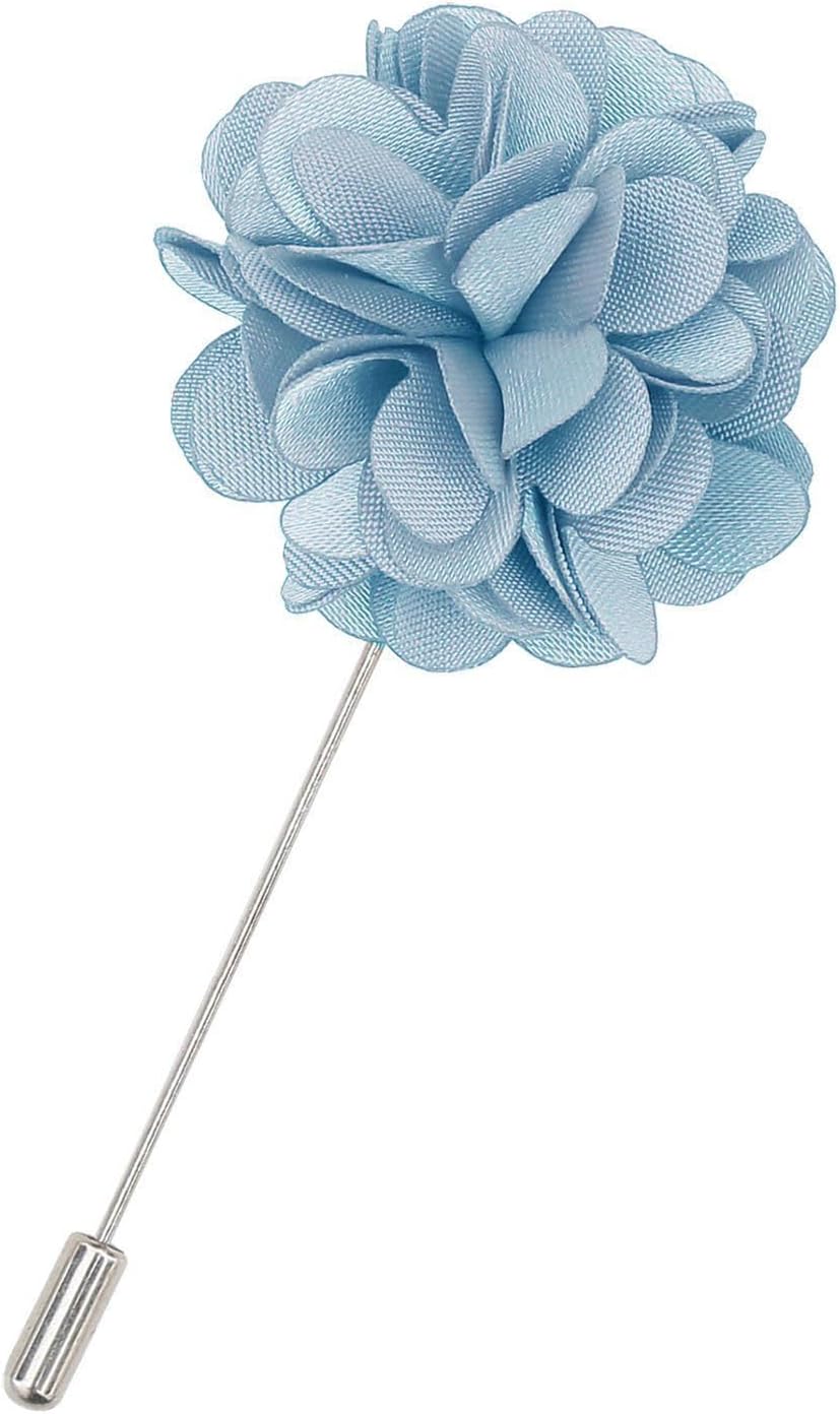 Thumbnail 6 de DQT Men Satin Floral Lapel Pin Boutonniere for Wedding Suit