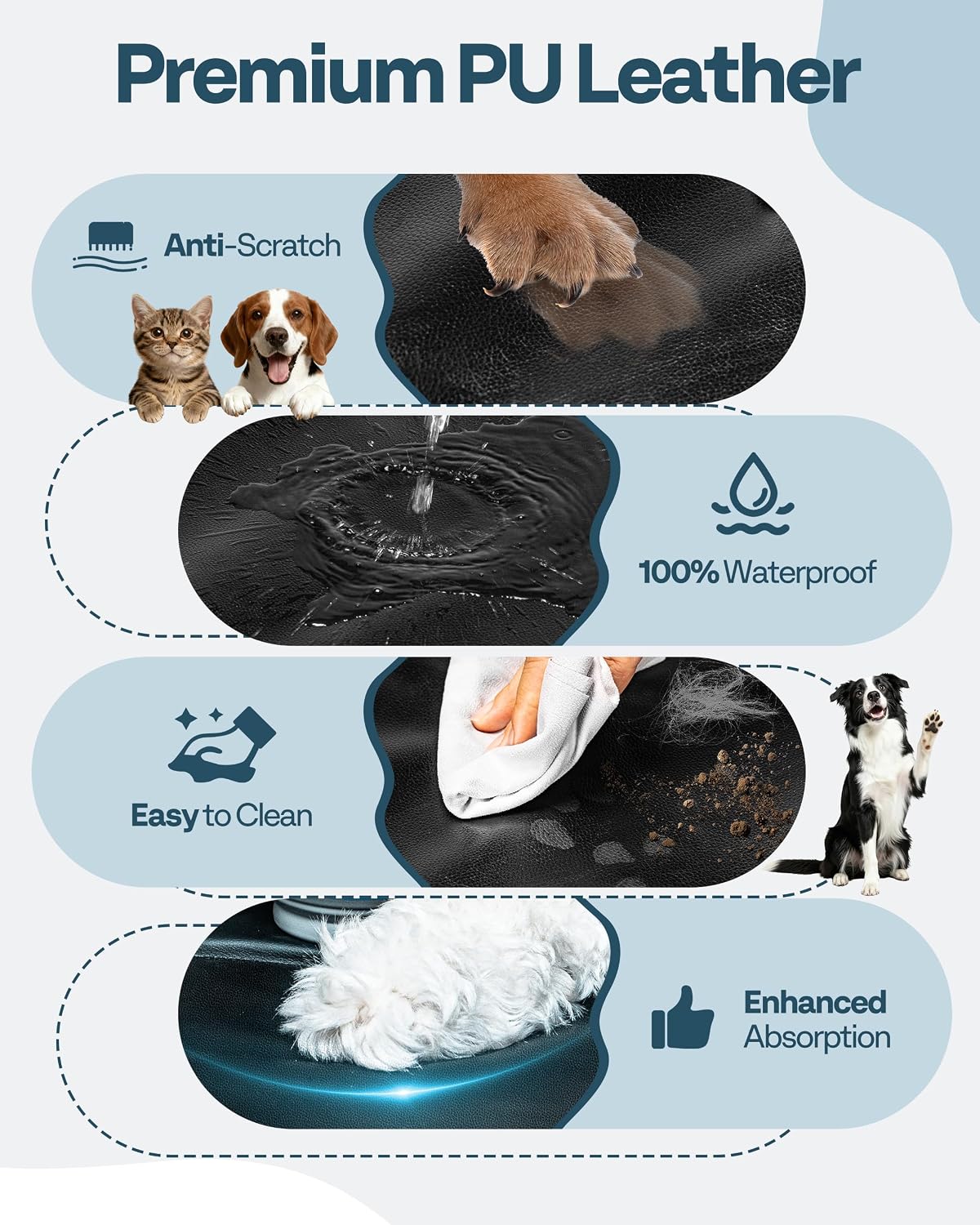 Detalle de MellowMates Dog Car Seat Cover: Hard Bottom Hammock for Large Pets
