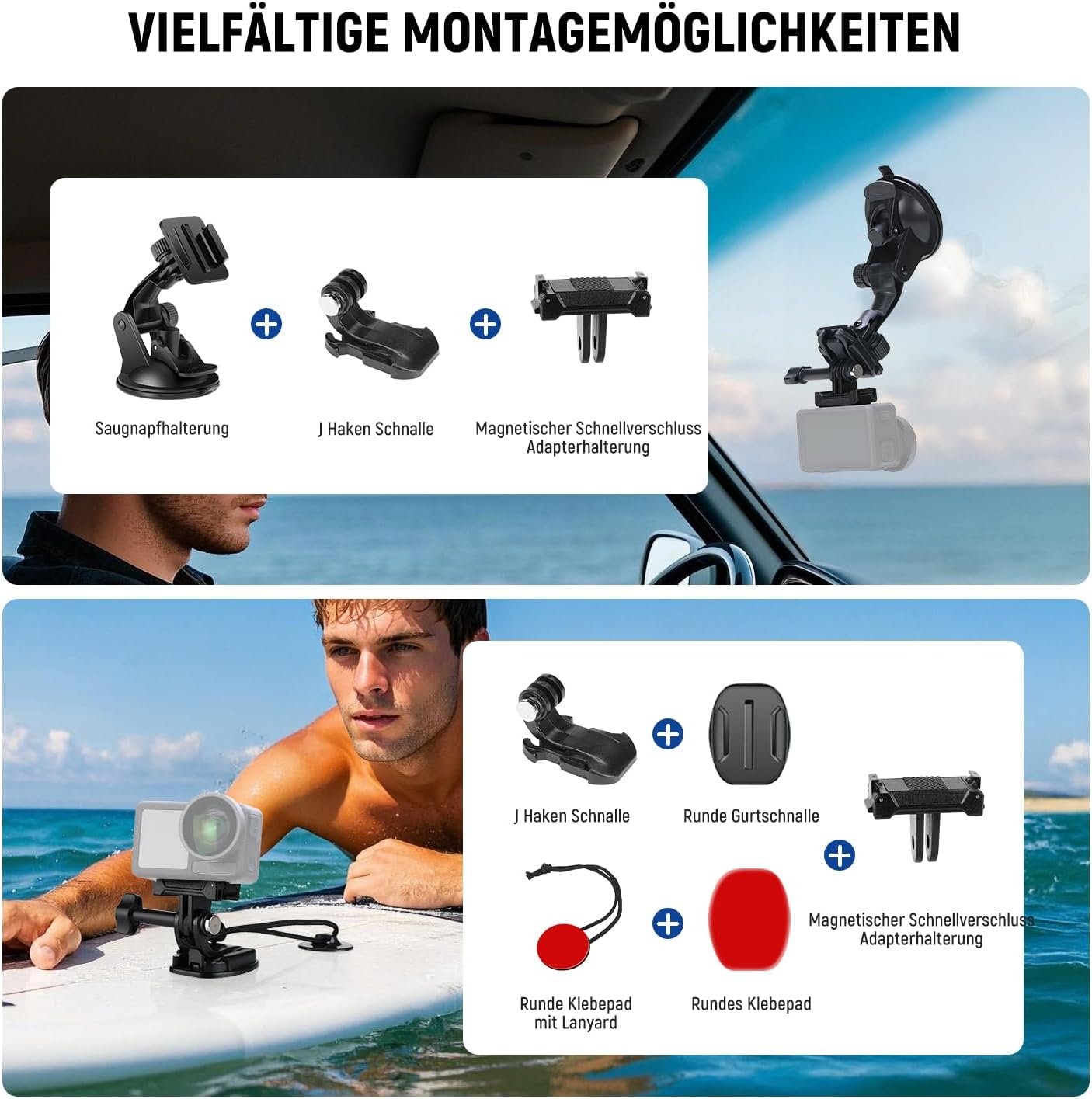 Detalle 1 de NEEWER „35 in 1“ Action Kamera Pro Zubehör-Set (GP-51) für DJI Osmo Action und GoPro