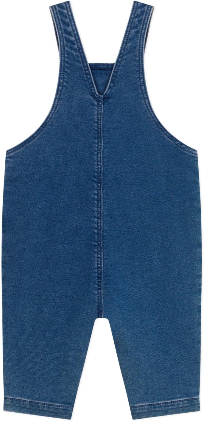 Detalle 2 de Petit Bateau Salopette Longue Bébé Garçon — jean élasthanne, bretelles réglables et bavette à poche