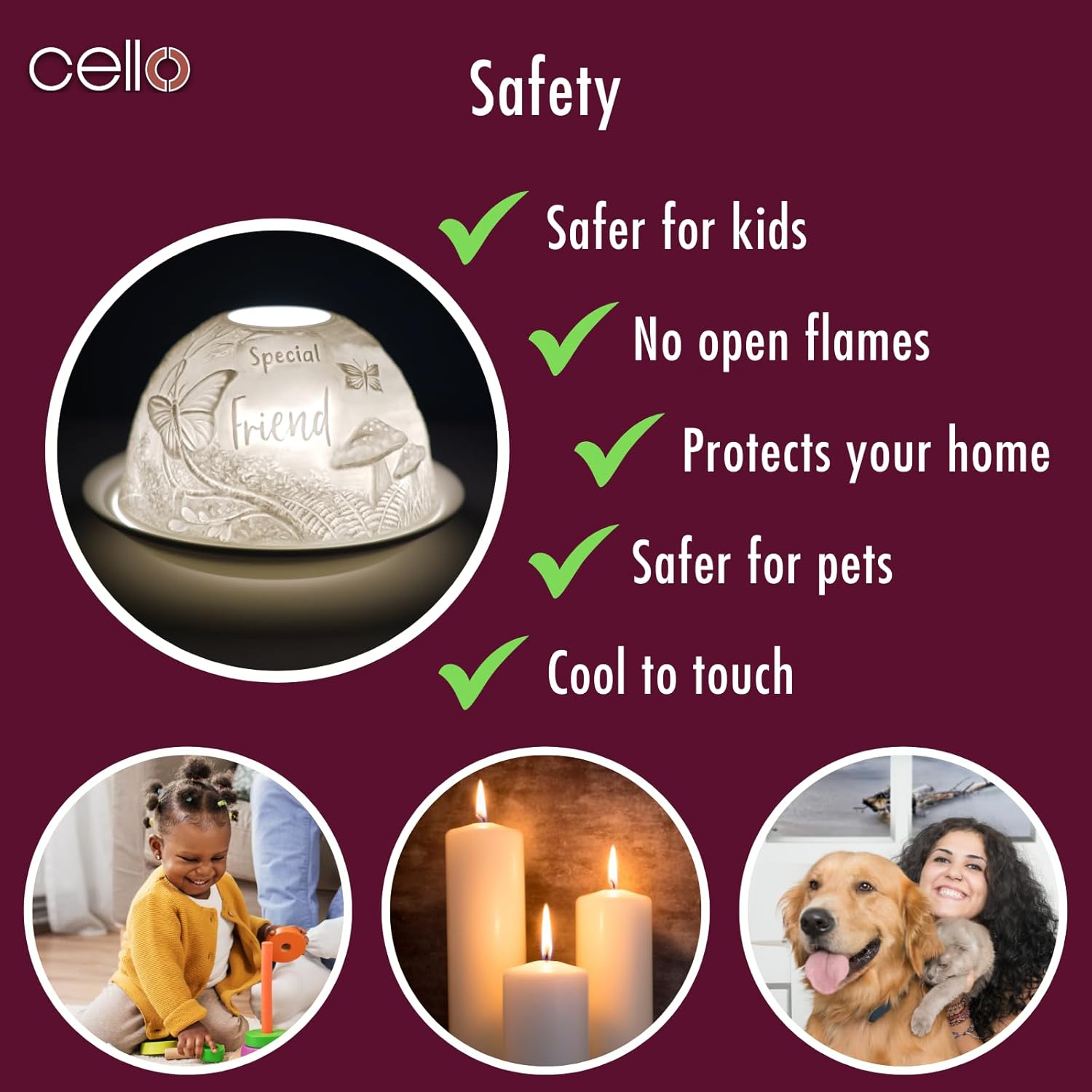 Thumbnail 6 de Cello Special Friend Woodland – Porzellan-Kerzenhalter mit Liebesbotschaft und Lithophan