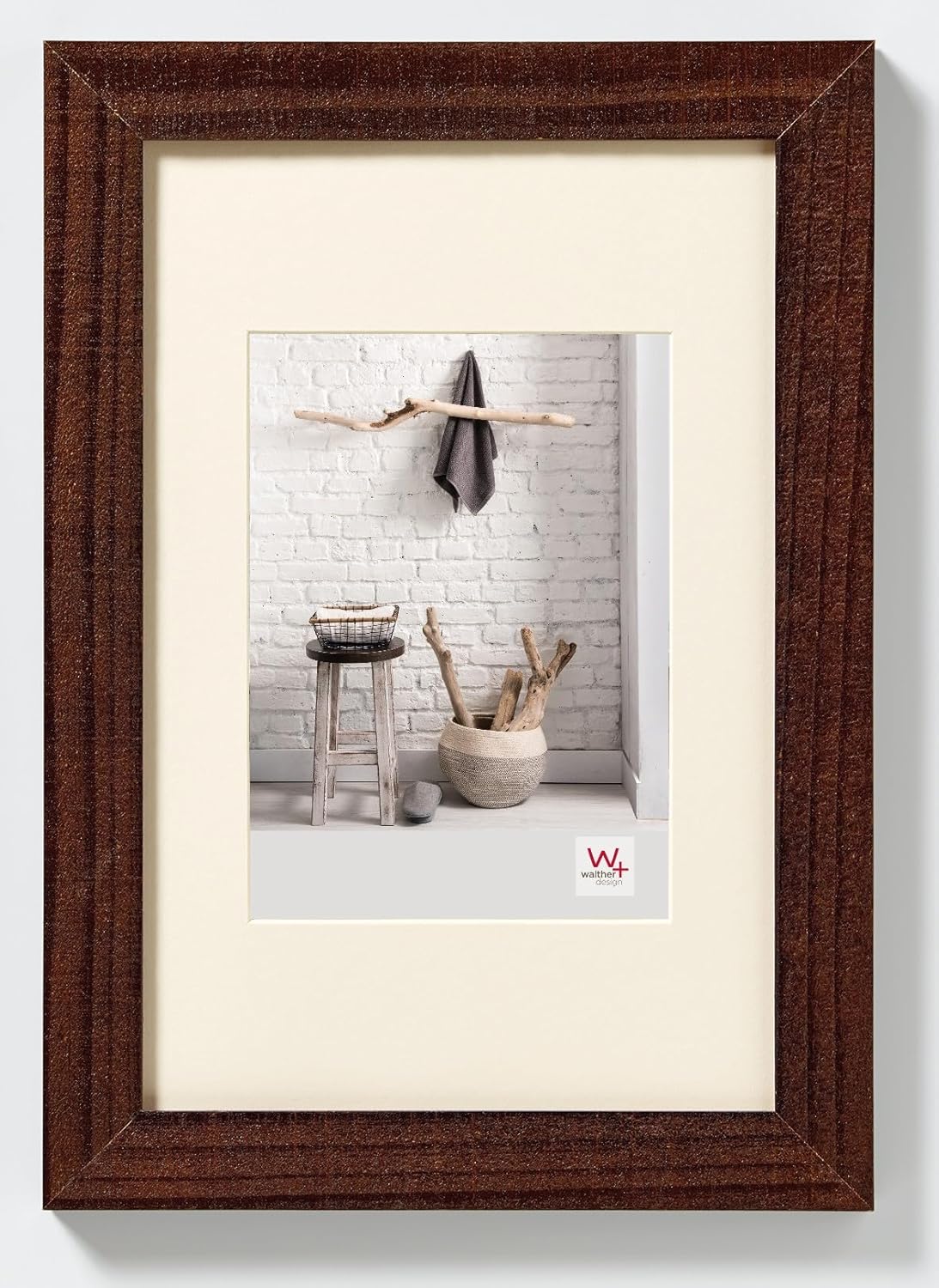 Detalle de walther design Noce 30 x 40 cm con passe-partout – Cornice in Legno HO040N