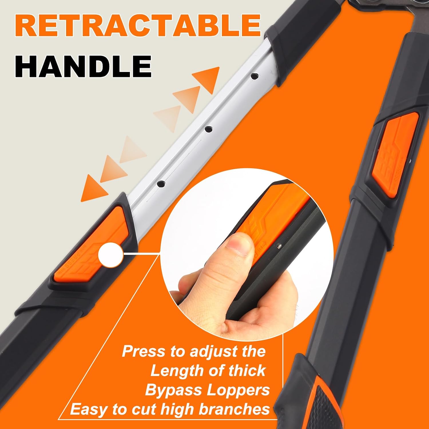 Detalle de AIRAJ Telescopic Anvil Loppers 70-90cm: Practical Pruning Tool for Thick Branches