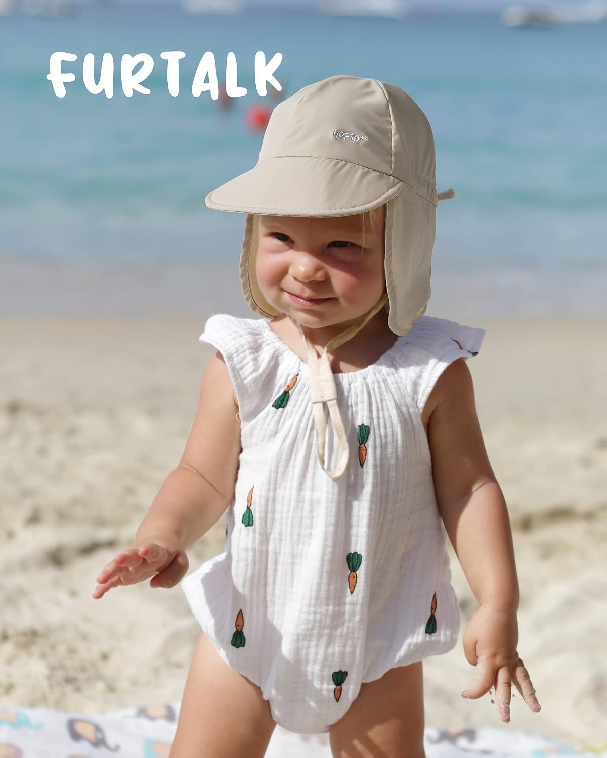 Thumbnail 5 de FURTALK Baby Sonnenhut mit Nackenklappe, UPF 50+ und verstellbarem Kinnband (Unisex)