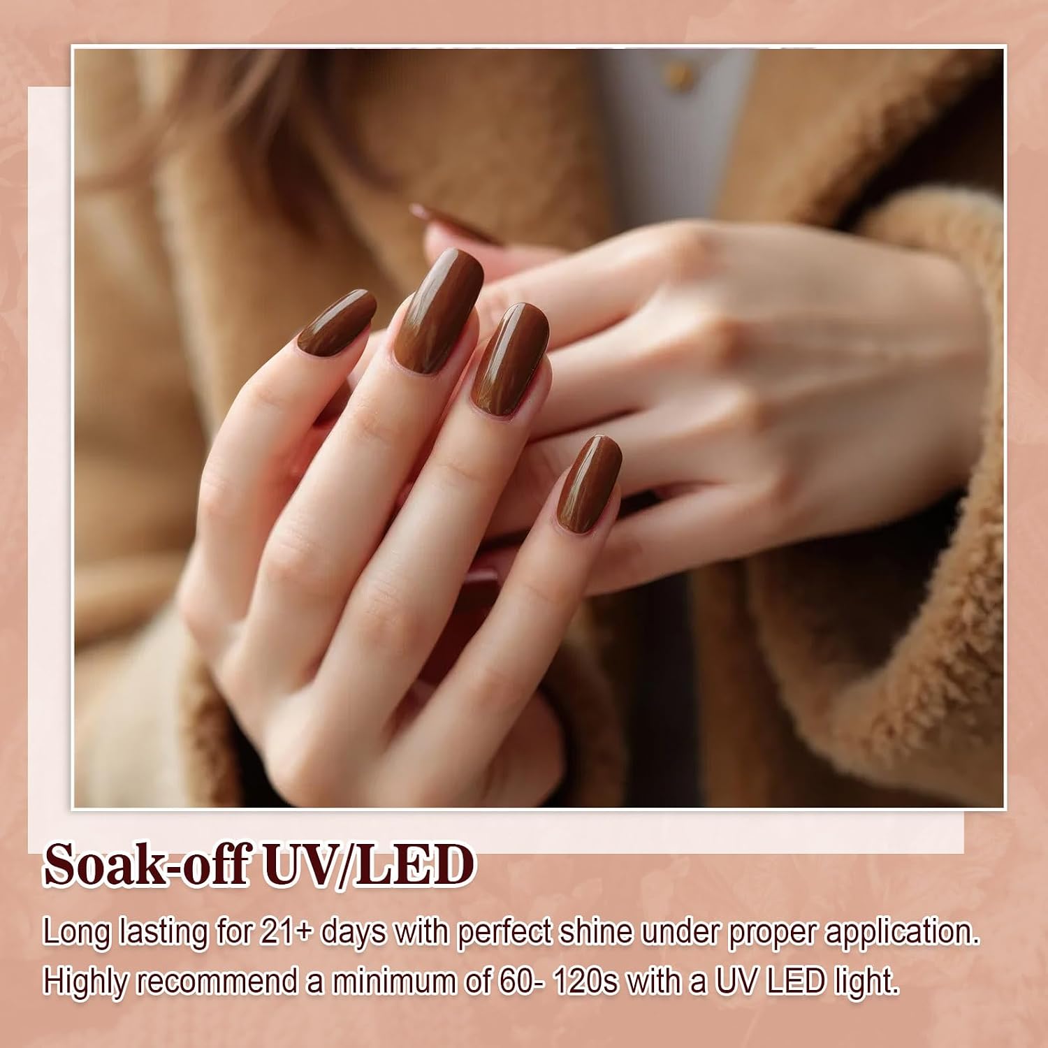 Detalle de YSUVIN UV-Nagellack Set mit 6 Farben (Nude, Braun, Khaki, Kaffee, Glitzer, Gold) – Soak-off UV-Gel für DIY & Salon