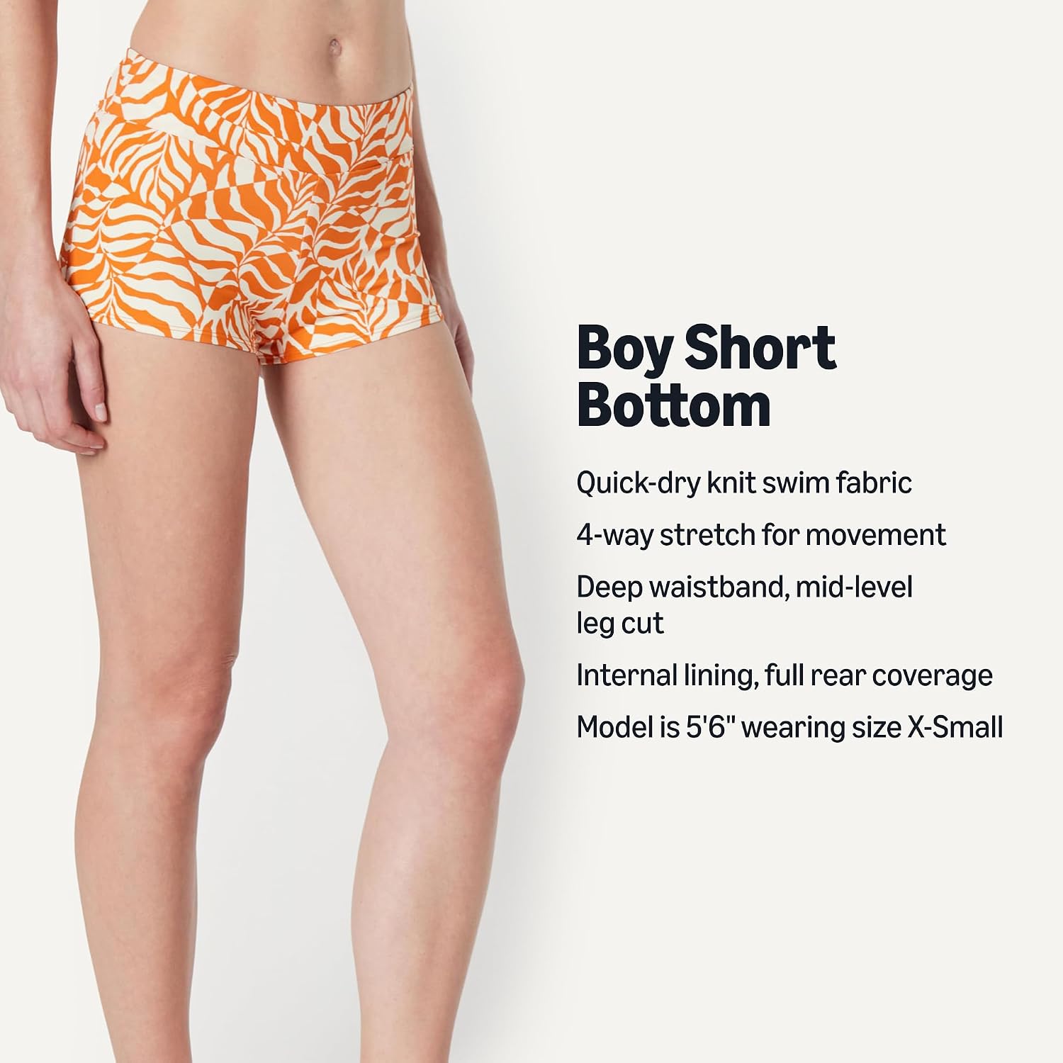 Detalle de Amazon Essentials Women's Boy Short Swim Bikini Bottom with Full Coverage