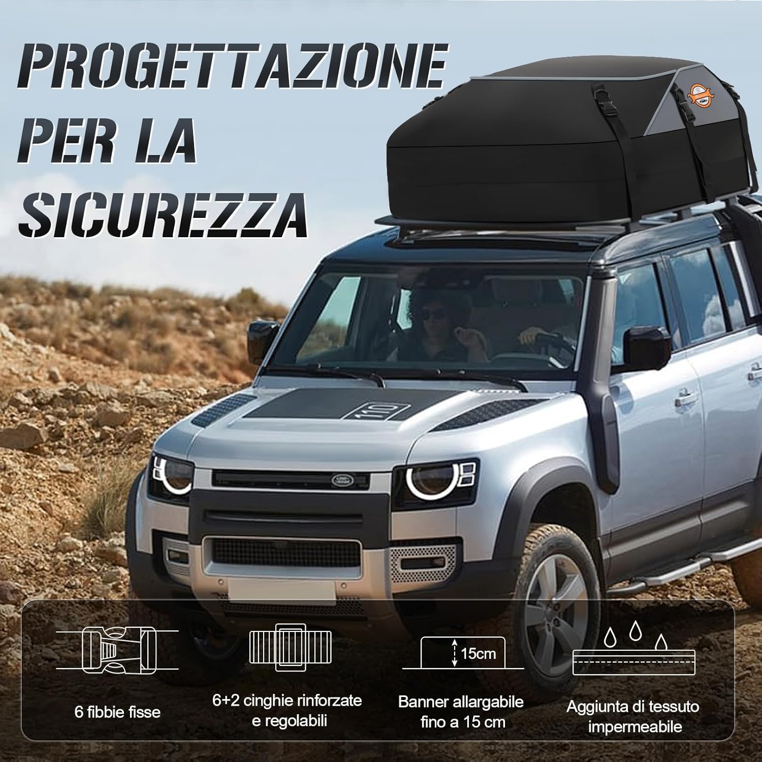 Thumbnail 2 de Sailnovo 580L Car Roof Bag (20 cu ft): Waterproof, Foldable Roof Storage for Any Vehicle