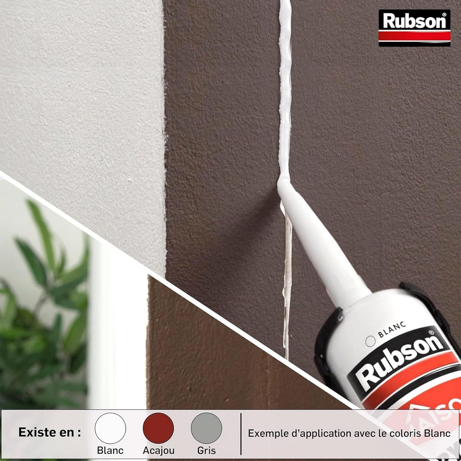 Thumbnail 1 de Rubson Mastic Maison Acrylique Murs & Fenêtres Blanc – 2 cartouches de 280 ml