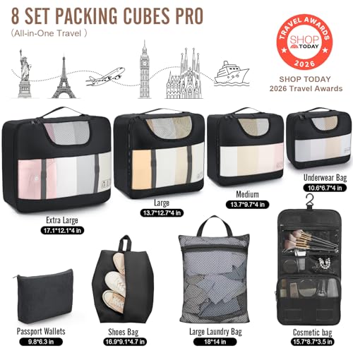Detalle de Veken Packing Cubes Set (10 or 8) for Travel Essentials