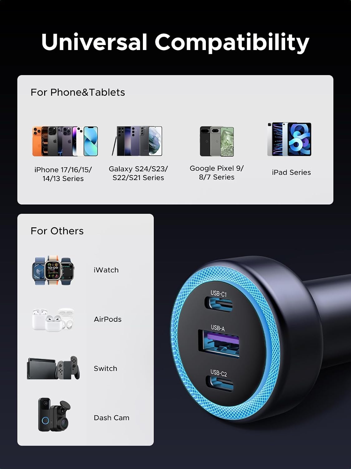 Thumbnail 5 de UGREEN 3-Port Car Charger PD 30W USB-C