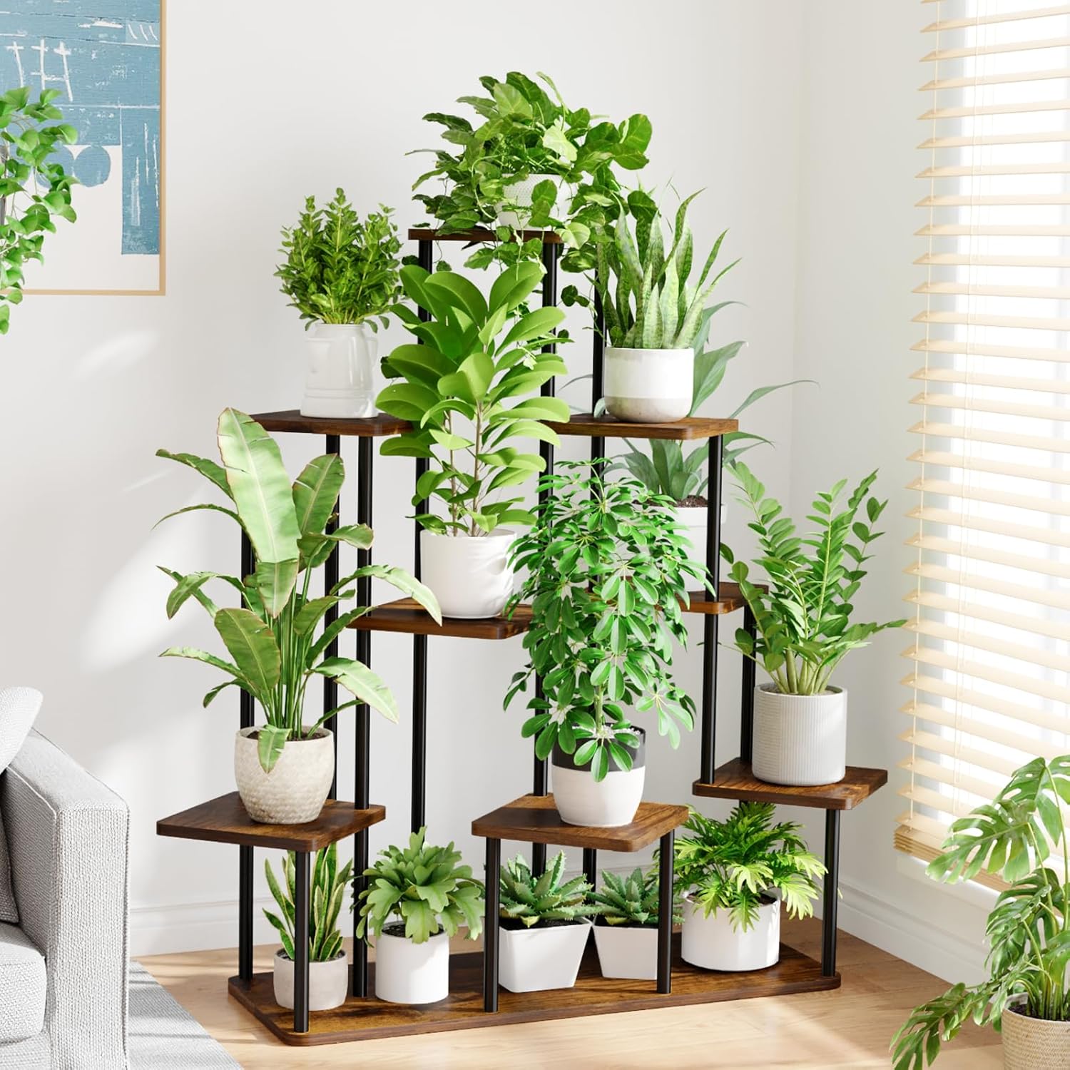 Detalle de Bamworld 9-Tier Large Indoor Plant Stand