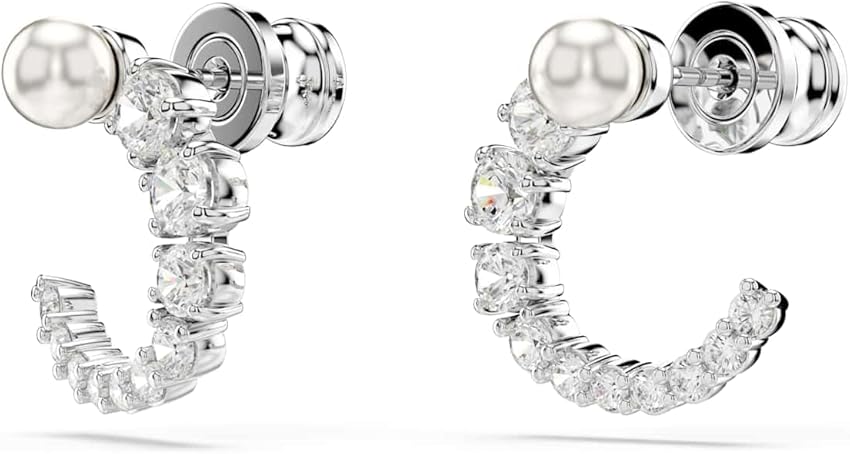 Thumbnail 2 de Swarovski Matrix pendientes aro perla 1 talla blanca