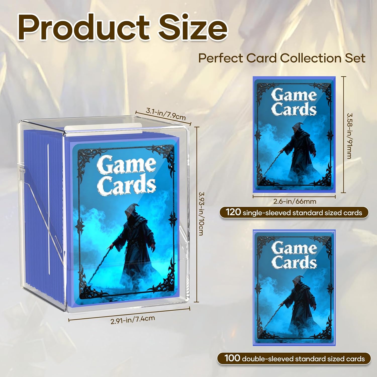 Thumbnail 2 de YSCare 6 Pack Card Deck Boxes with Sleeves and Dividers — Clear Commander Deck Case, 600 Sleeves & 6 Dividers, Standard Size Storage for MTG and Trading Cards