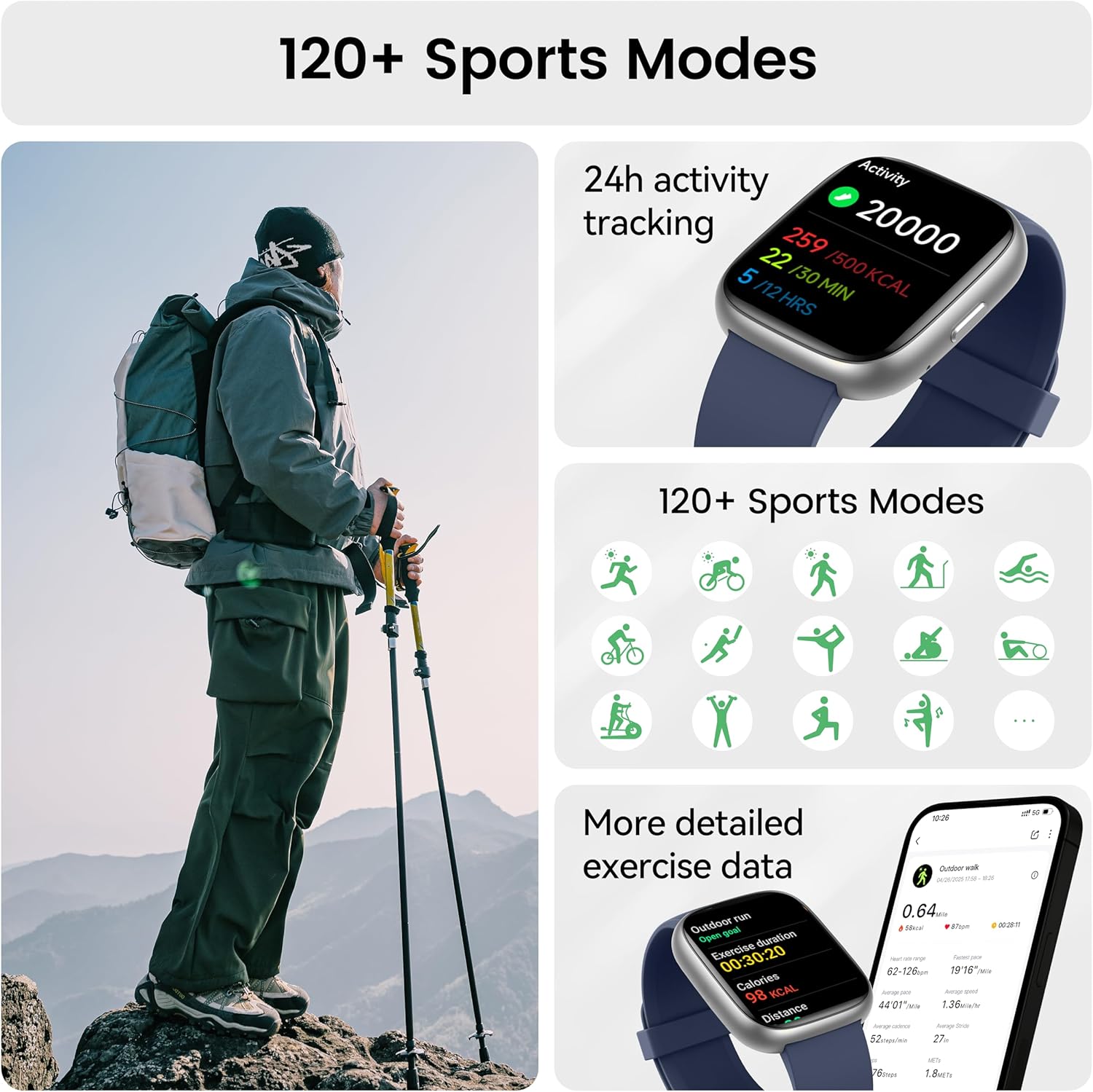 Thumbnail 2 de Cillso Smart Watch 1.83" fitness watch