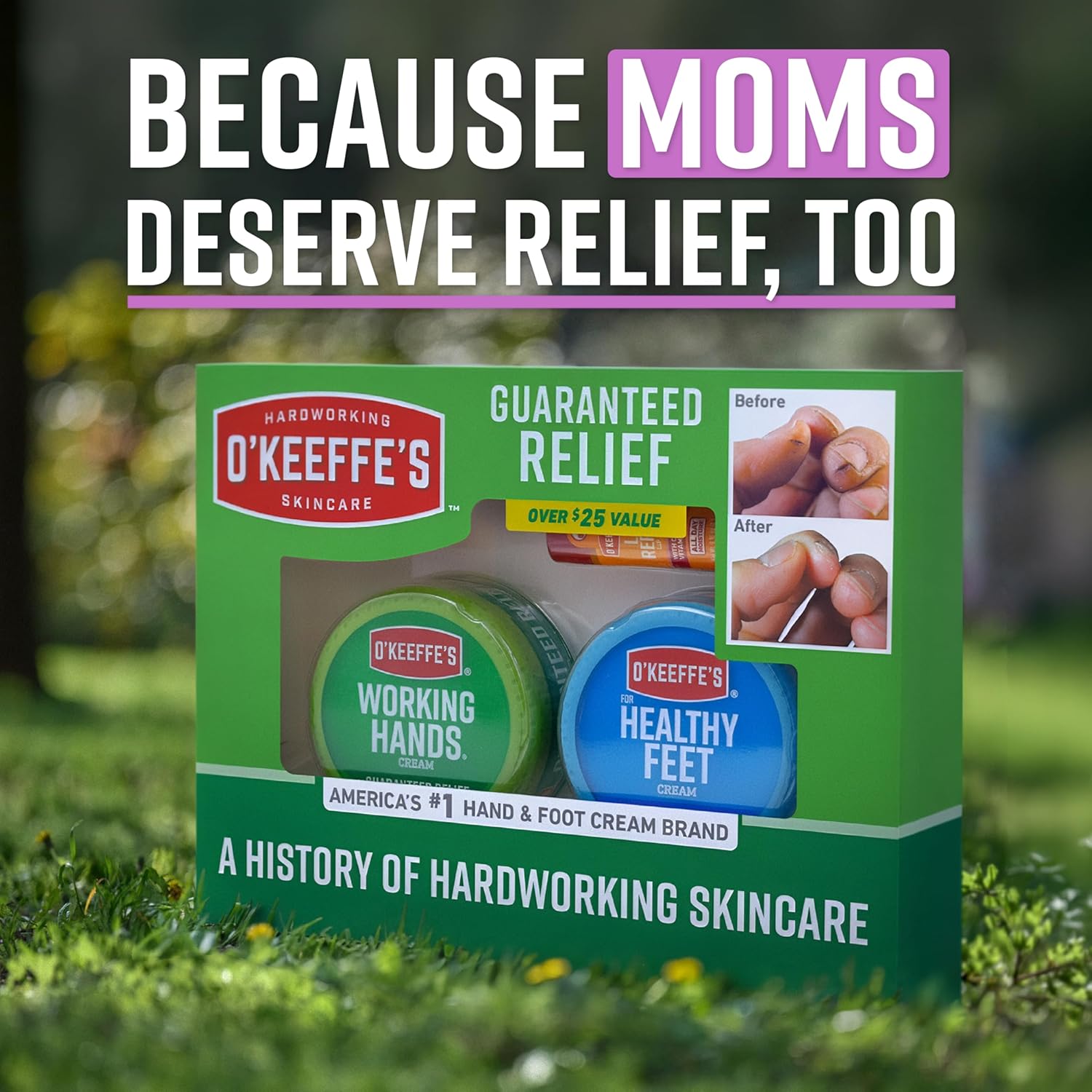 Thumbnail 1 de O'Keeffe’s Giftbox Set: Working Hands Hand Cream, Healthy Feet Foot Cream & Lip Repair Balm (Cherry + Vitamin E Oil)