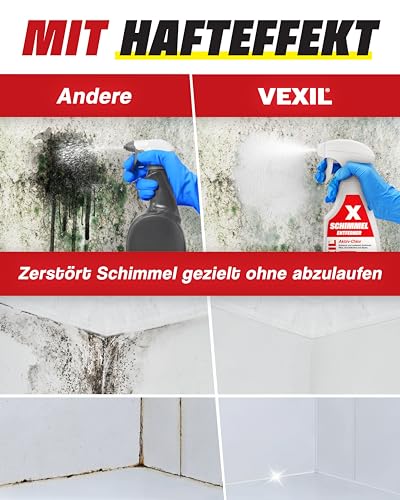 Detalle de VEXIL Profi Schimmelentferner – Extra stark mit Aktiv-Chlor, Hafteffekt, 500 ml