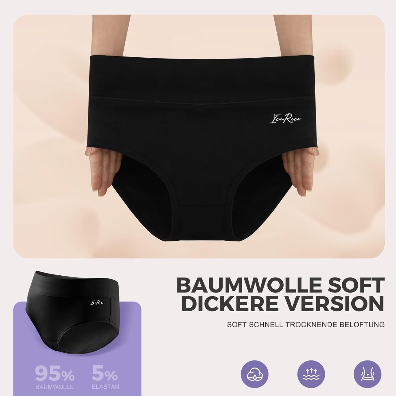 Thumbnail 4 de IceReco Damen Unterhosen „Hohe Taille“ aus Baumwolle (5er-Set)