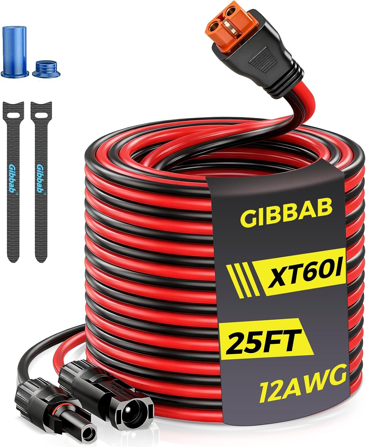 Detalle de 25FT 12AWG Solar to XT60i Adapter Cable (Gibbab) – XT60I Solar Extension for LiFePO4, RV & Portable Power Stations