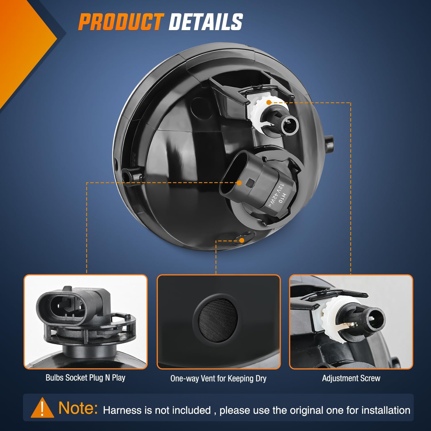 Detalle de Nilight Fog Light Assembly (H10 42W) Replacement for Toyota Tacoma, Tundra, Sequoia, and Solara