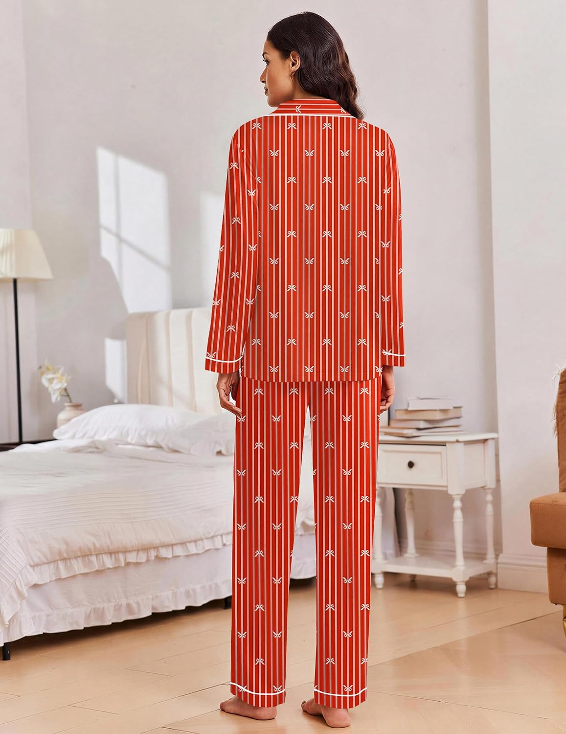Detalle de Ekouaer Women's Pajama Set, Polyester Blend