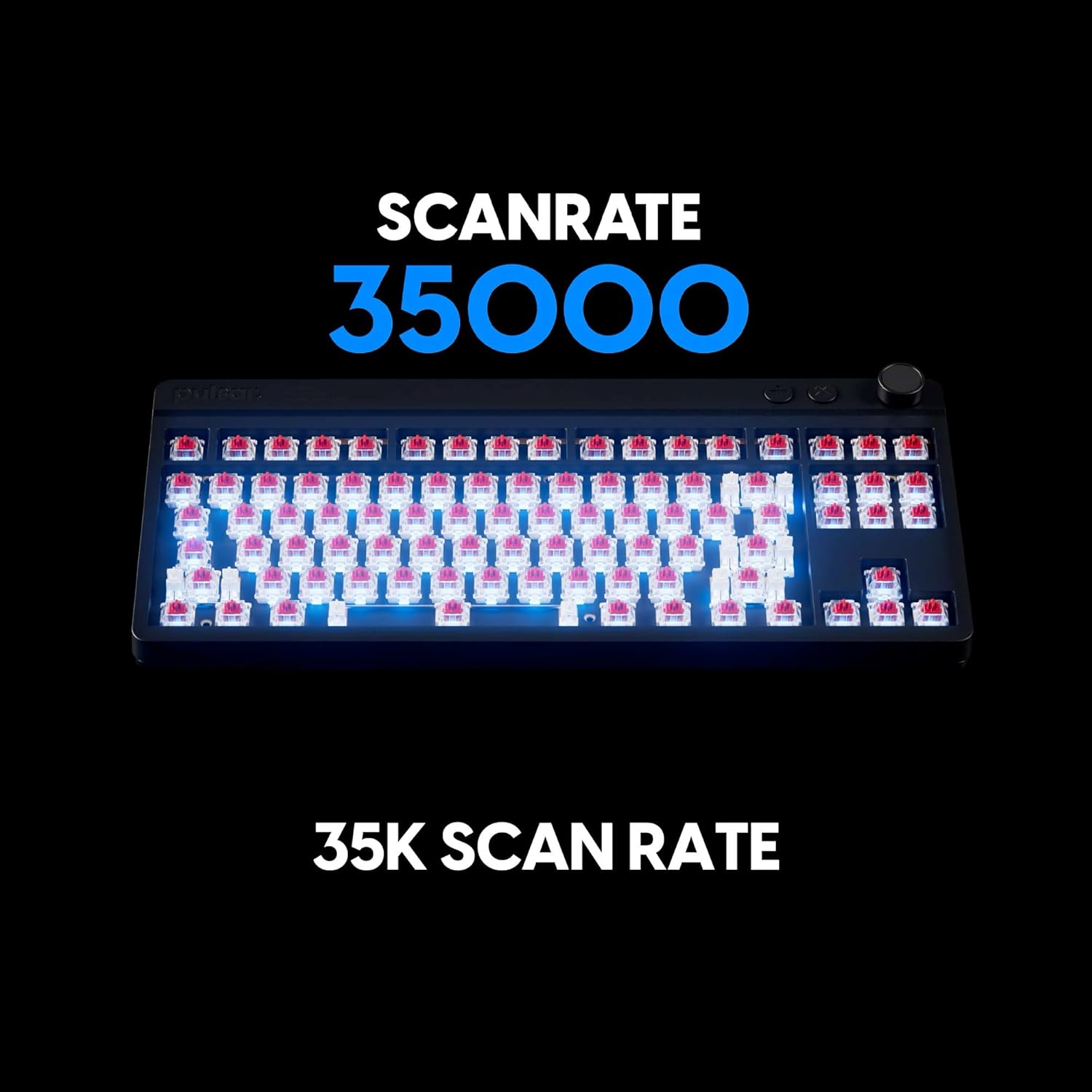 Thumbnail 1 de Pulsar Gaming Gears XBOARD MS – clavier mécanique gamer à hot-swap (montage sur joint TKL) avec balayage 35K et sondage 8K