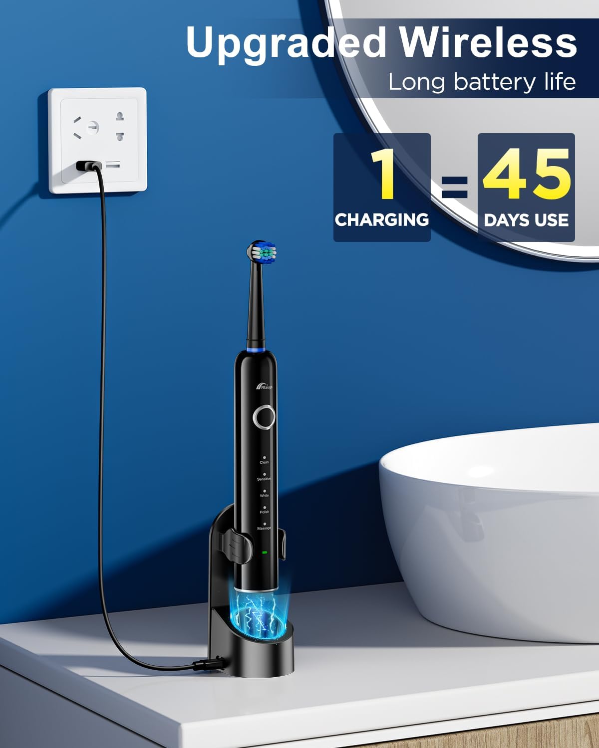 Thumbnail 4 de Rtauys Rotating Electric Toothbrush 8 Heads 🪥