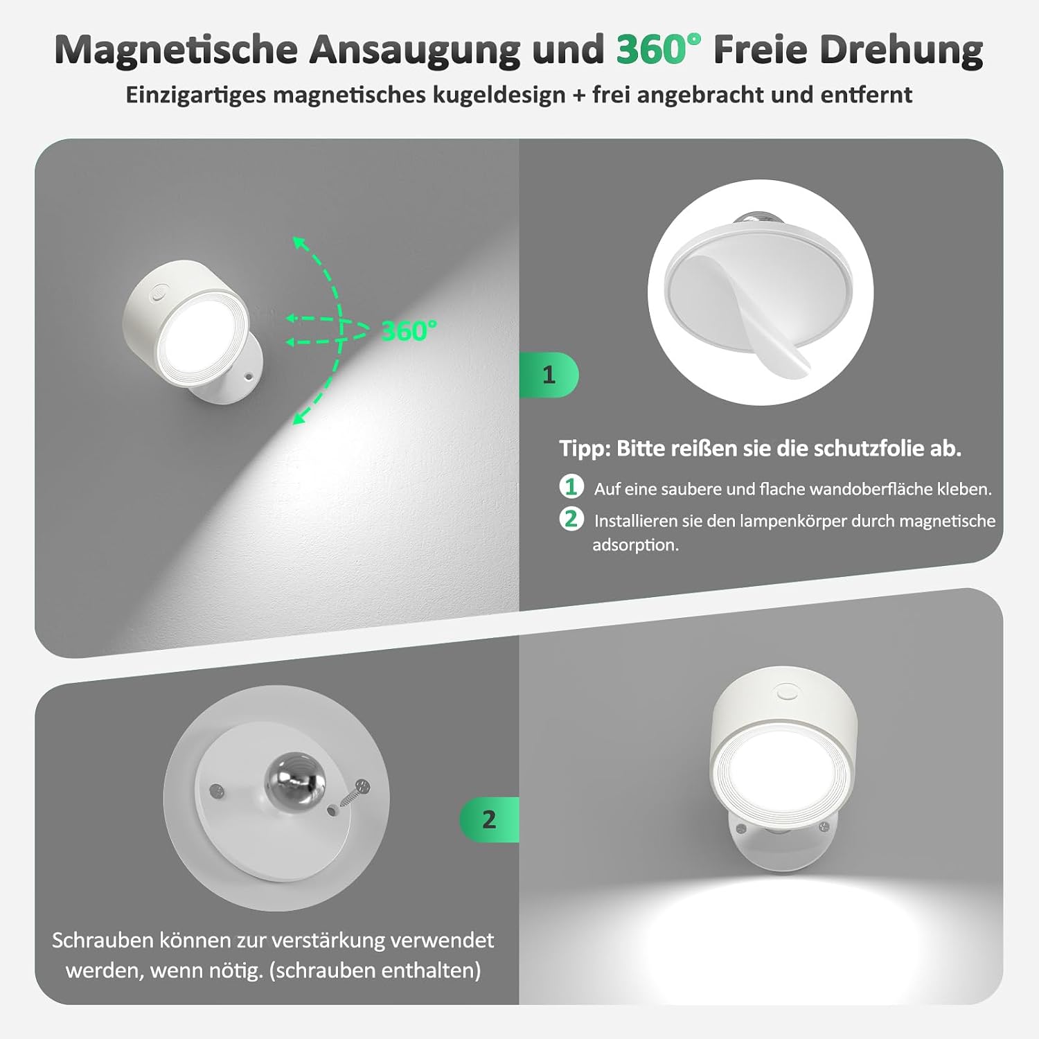 Thumbnail 5 de Lightbiz LED Akku Wandleuchte Innen 3er-Set