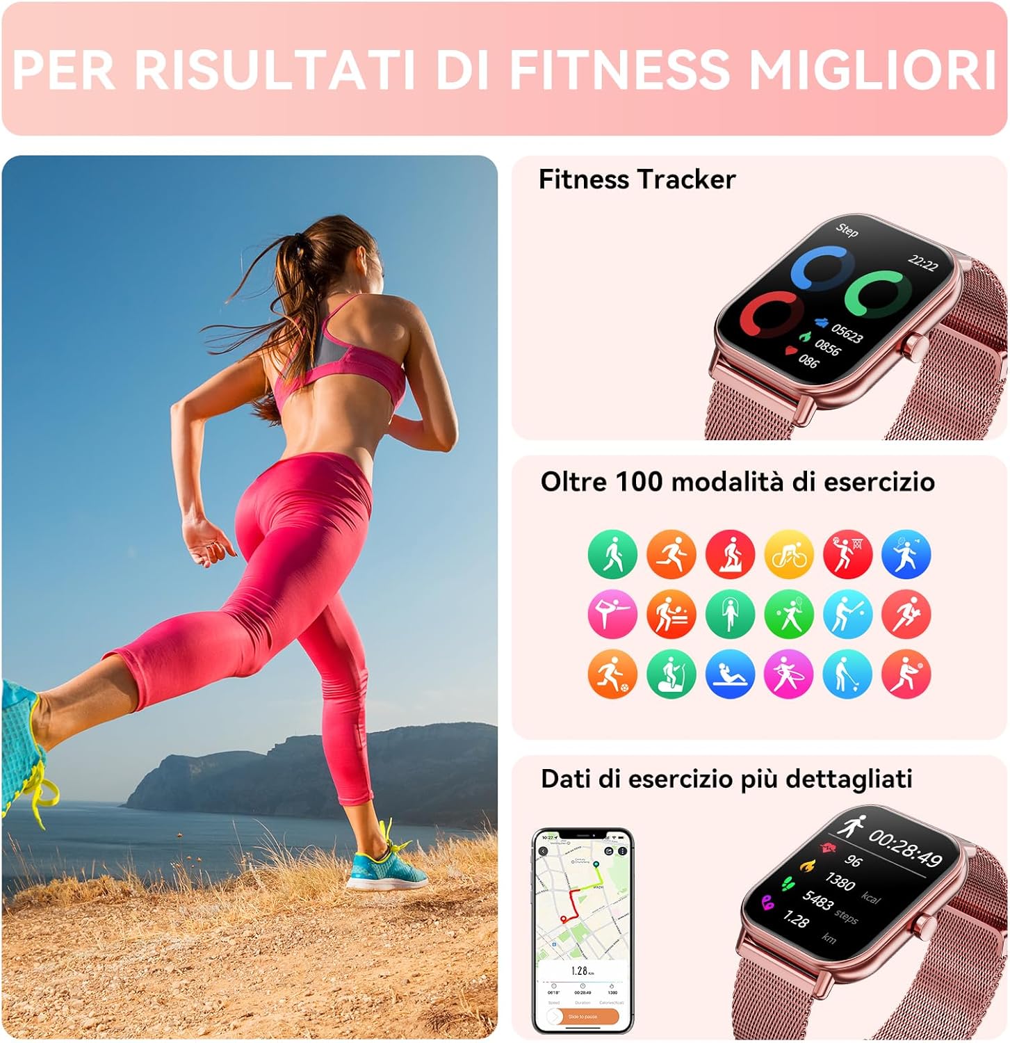 Thumbnail 5 de Haulvean Montre Connectée 1,85" pour sport et santé