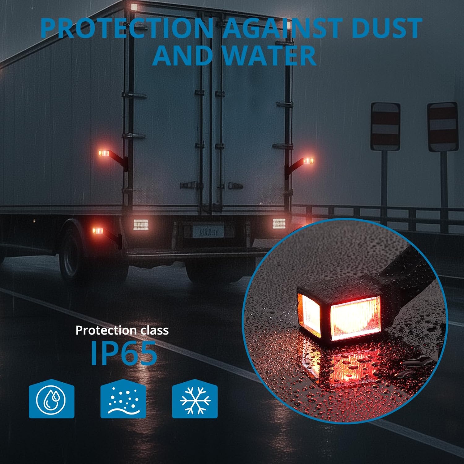 Thumbnail 5 de AUTOUTLET LED Trailer Marker Lights with Reflective Cup Design (2 Pack) – IP65, 10–30V, 187 mm