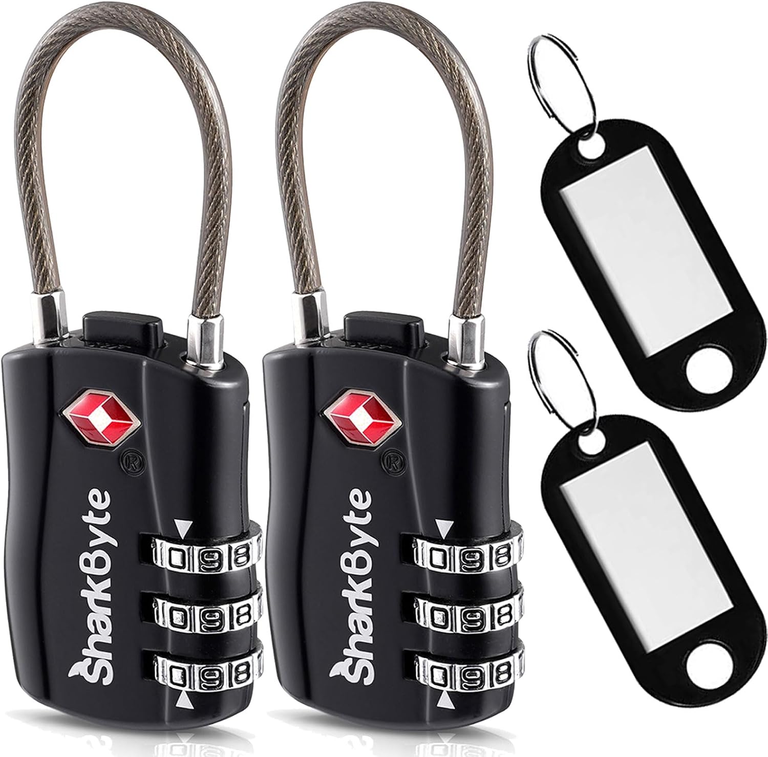 Detalle de TSA approved luggage locks 9.5cm cable, 2 pack