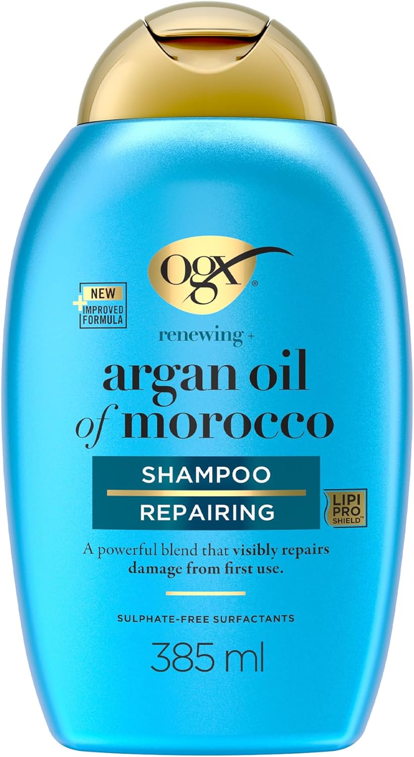 Detalle 1 de OGX Coffret Soin Cheveux Huile d'Argan du Maroc (Shampooing + Après-Shampooing + Masque) – Lot de 2 pour cheveux secs et abîmés