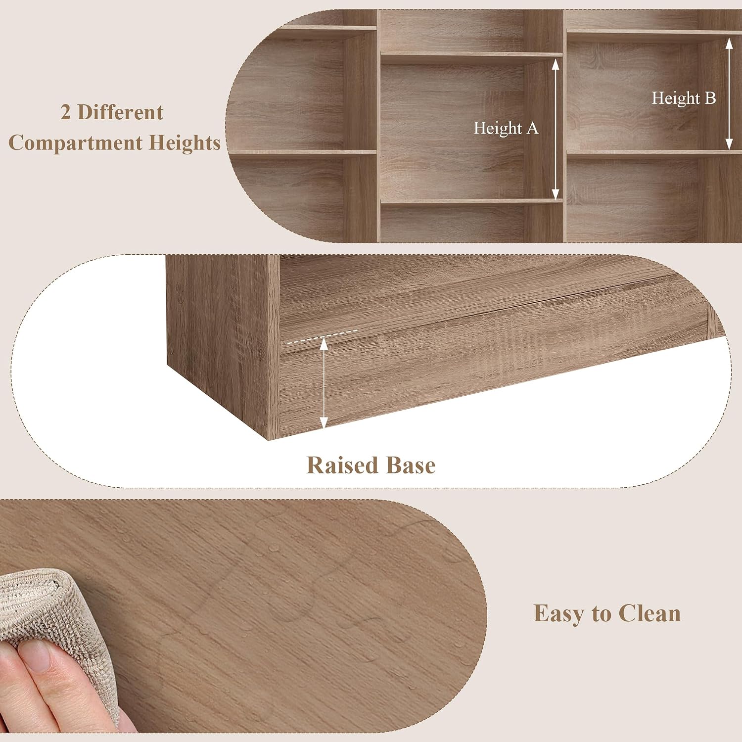 Thumbnail 6 de FirFurd e Oak-Colour Bookcase, 17 Compartments, 188cm Freestanding