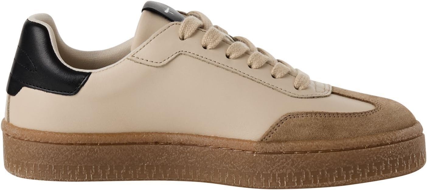 Detalle de Tamaris Damen Sneaker Leder, beige, 39 EU – moderner Alltagskomfort