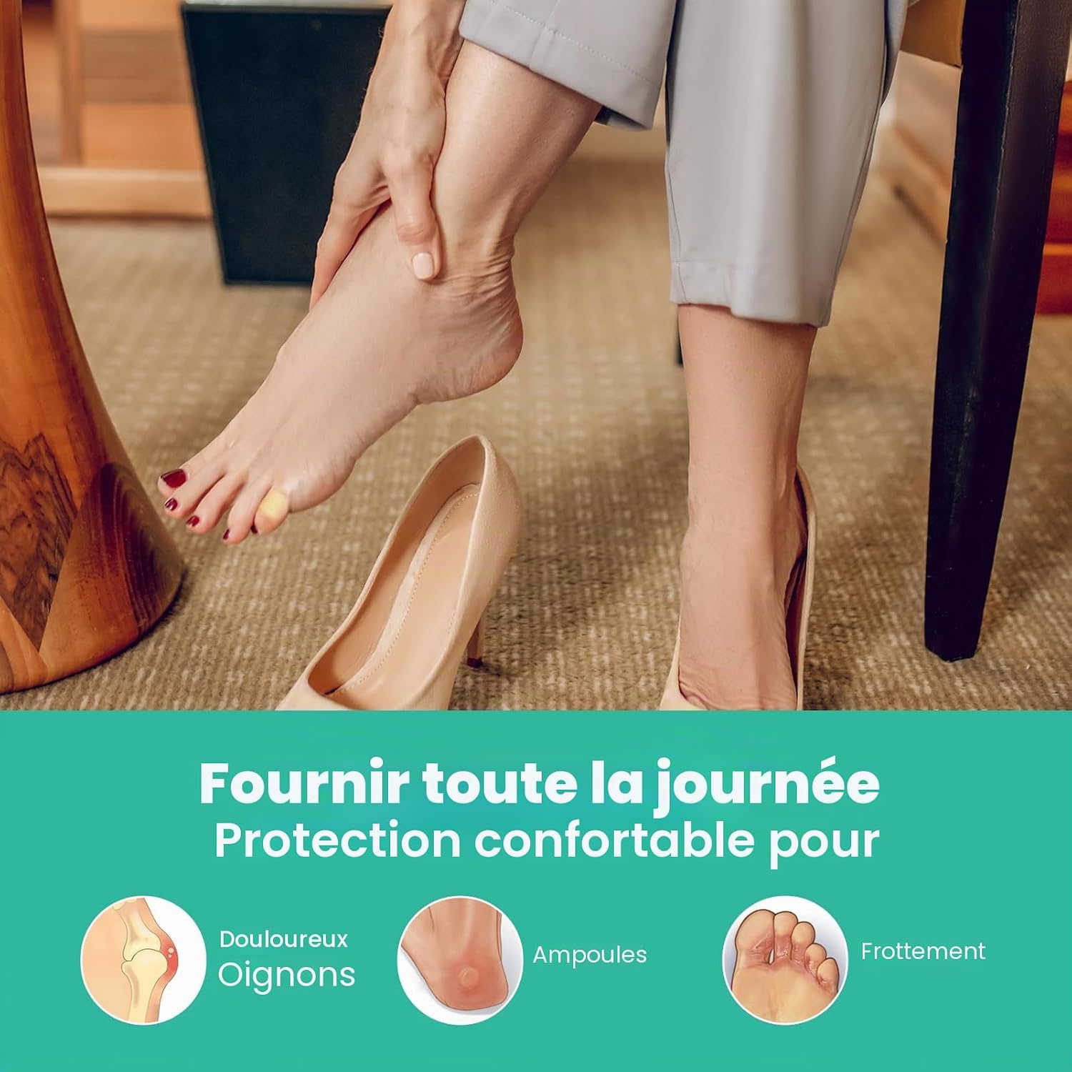 Detalle de Welnove 20 pièces – Pansements pour ampoules au gel hydrocolloïde, coussinets invisibles pour talons, orteils et pieds
