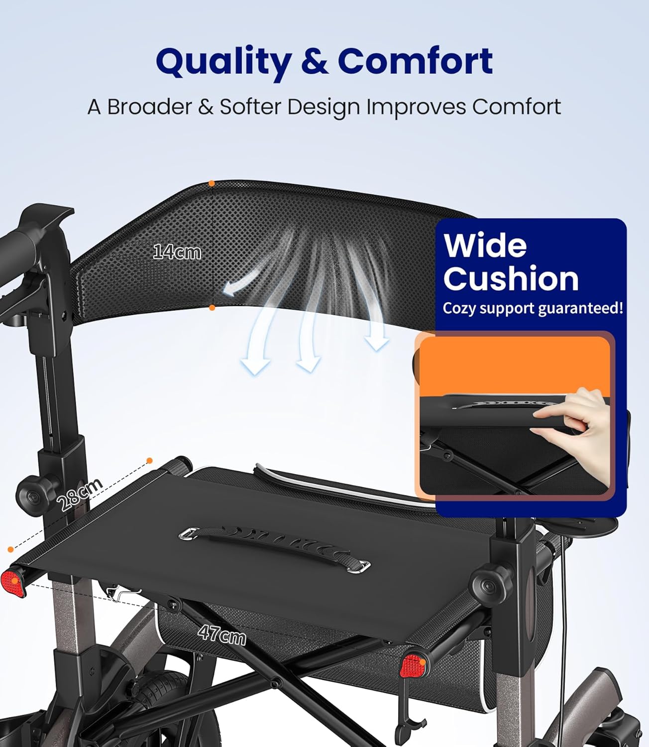 Detalle de VOCIC All Terrain Rollator Walker, 9.4 kg