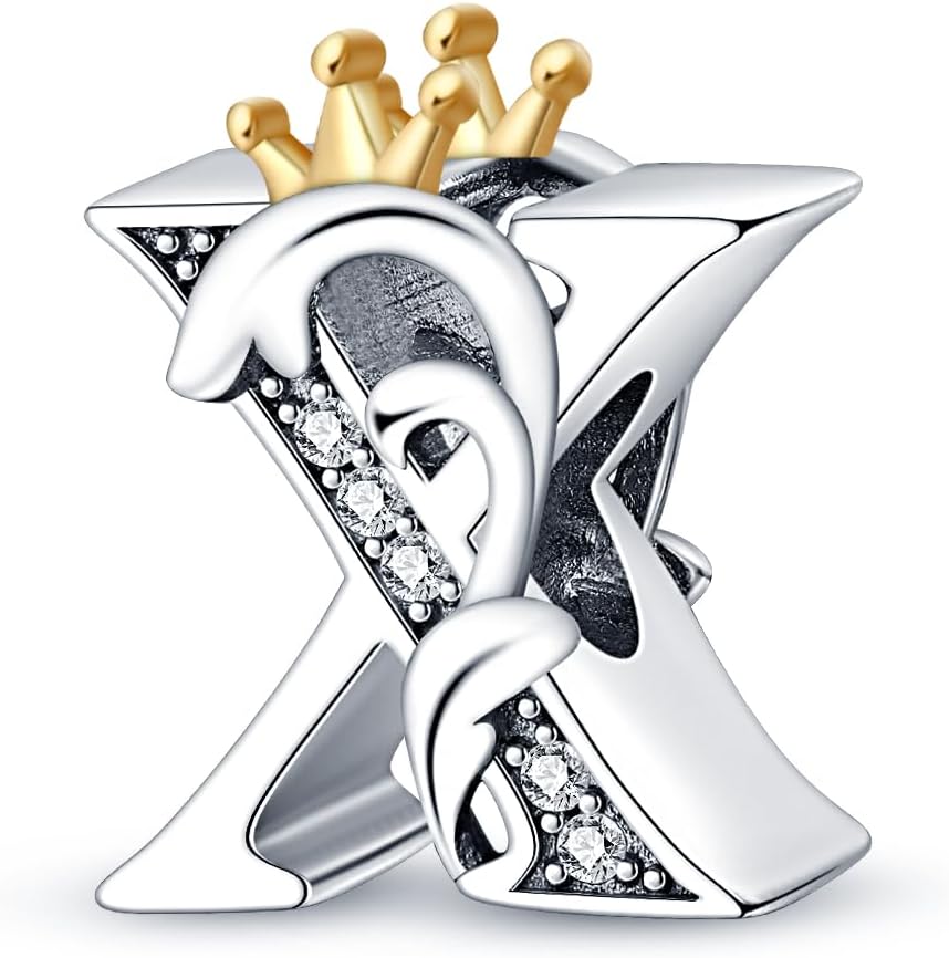 Thumbnail 5 de CQWVB Buchstabe Charm Anhänger A–Z aus 925er Sterling Silber – Kompatibel mit Pandora & europäischen Armbändern