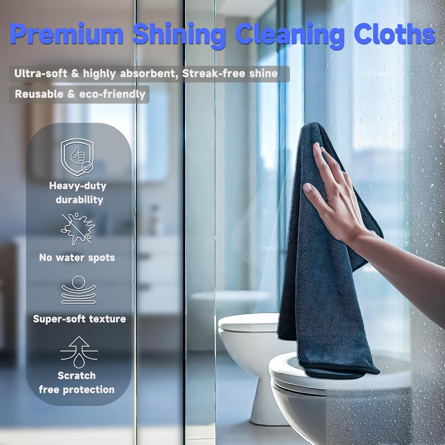 Thumbnail 1 de Autreykorn Ultra-Wipes Trockentuch Dusche (3 Stück) – Microfaser-Wischtücher 40 x 60 cm für Auto, Bad & Küche