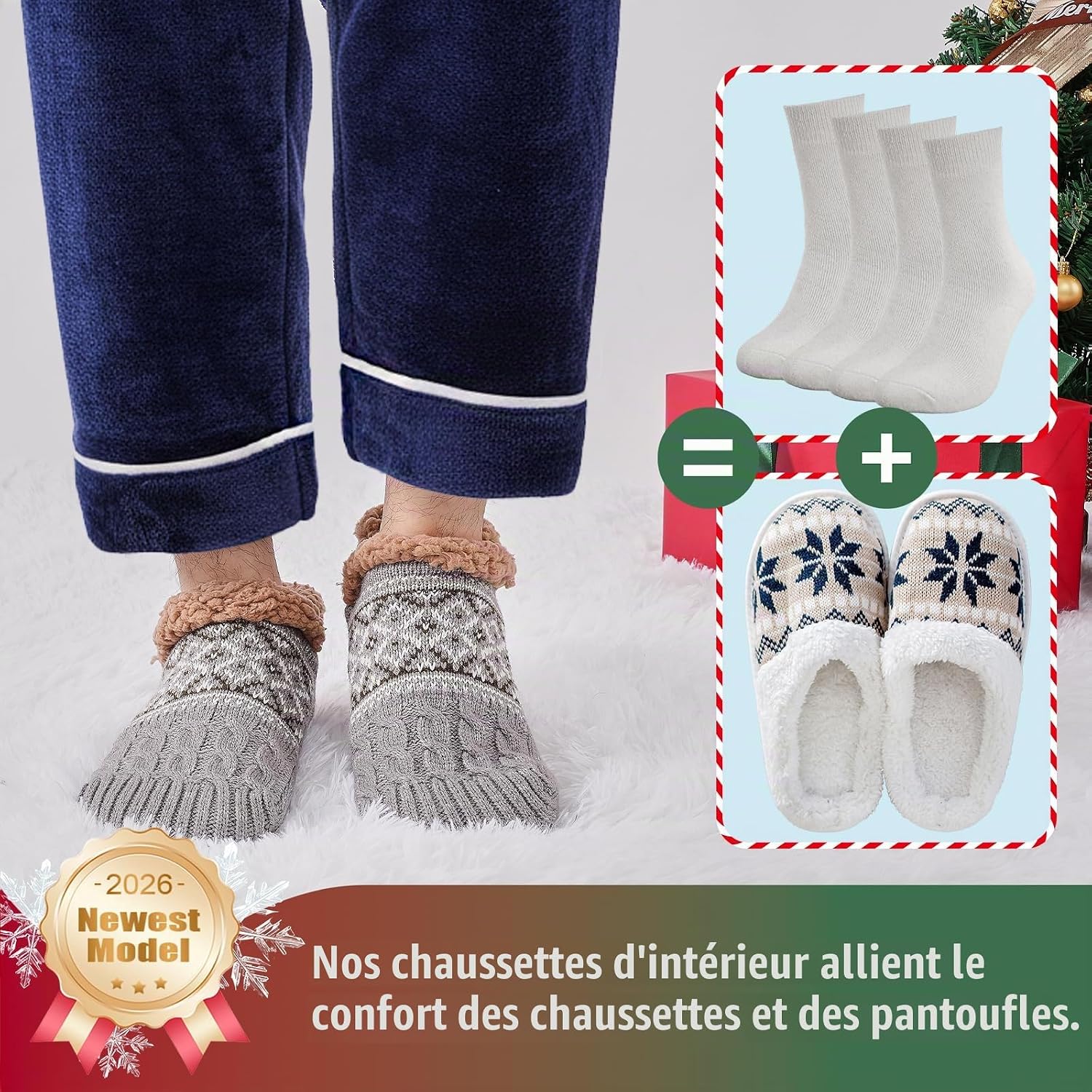 Thumbnail 6 de Niorasen pantoffelsokken voor heren, maat 39-46, warm en antislip